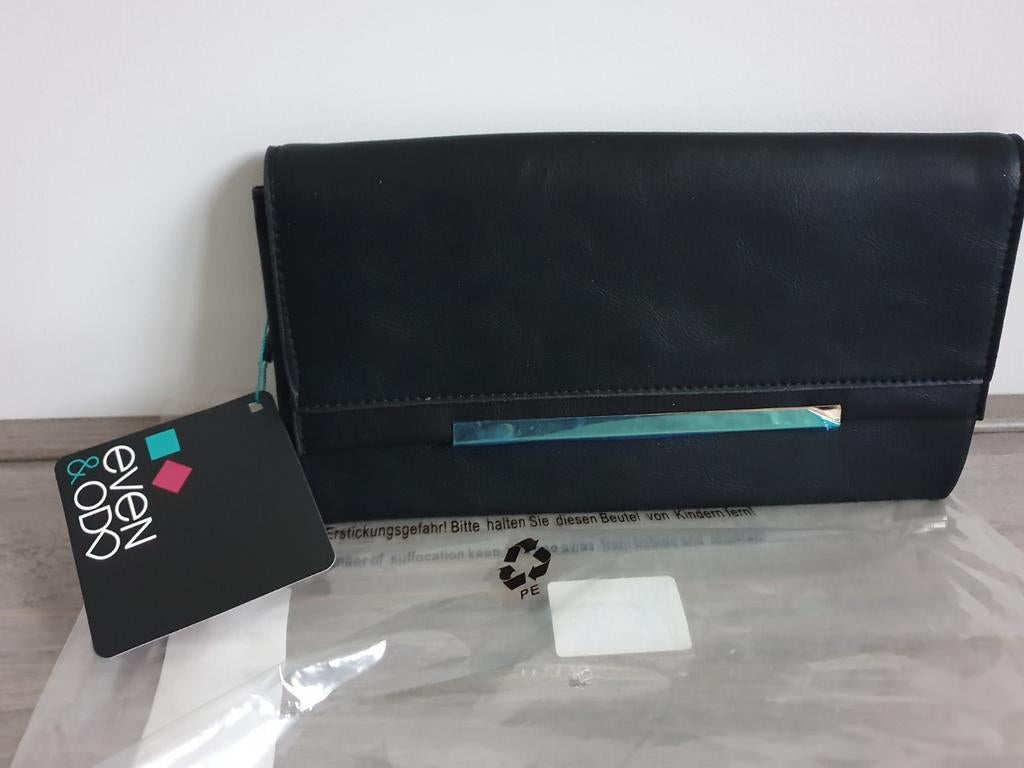 Zwarte handtas clutch nieuw Even & Odd, Ophalen of Verzenden, Nieuw, Zwart, Handtas