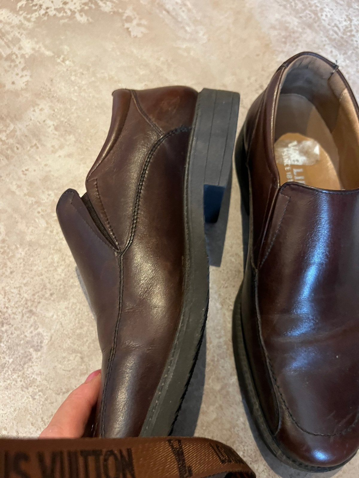 VAN LIER instappers maat 7,5 origineel zgan, Loafers, F, G, Bruin