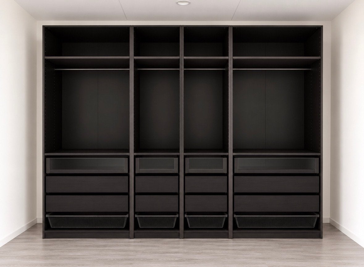 IKEA Pax Kast - Donkerbruin Houtstructuur, Zeer Goede Staat, Ophalen, Gebruikt, 200 cm of meer, 200 cm of meer