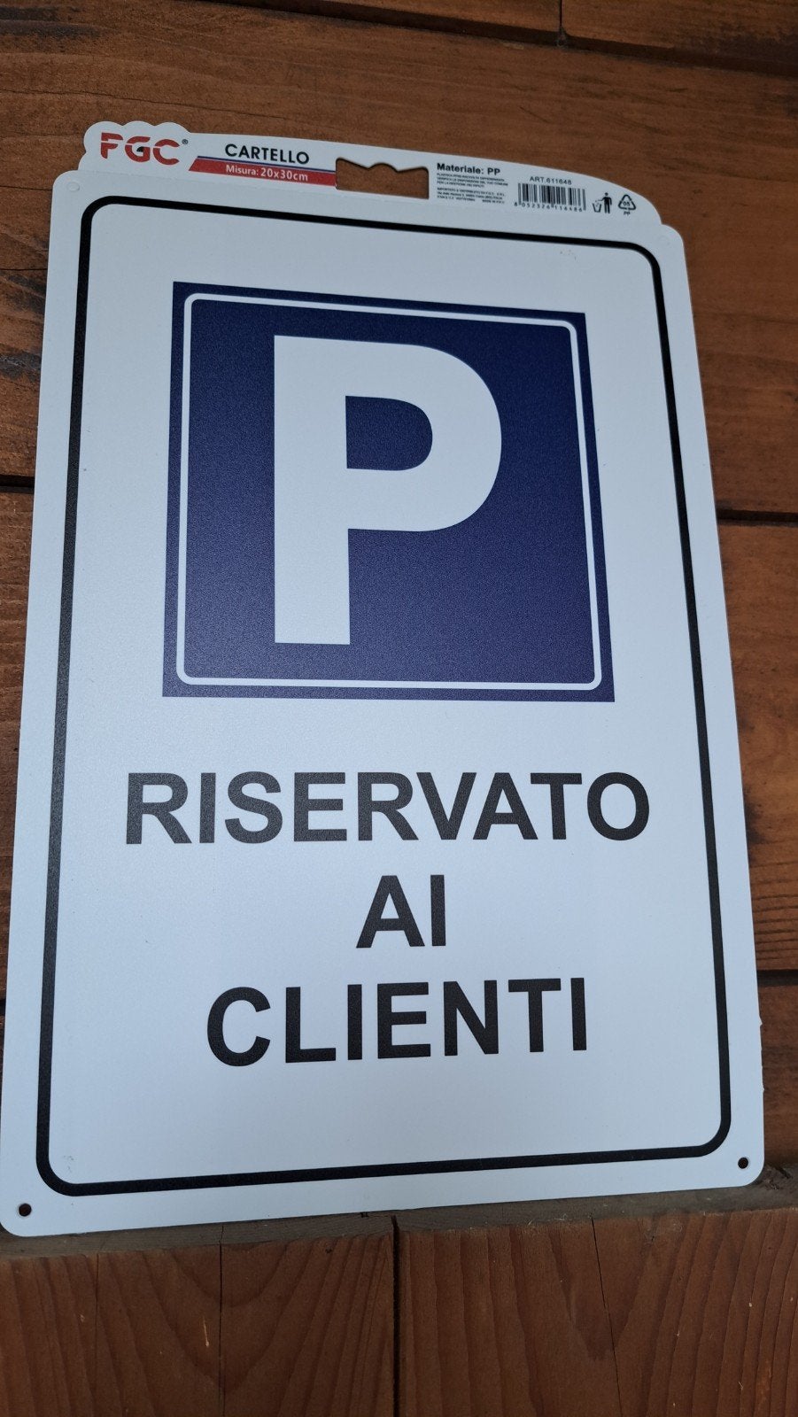 Riservato al clienti. 20x30cm. Kunststof., Ophalen of Verzenden