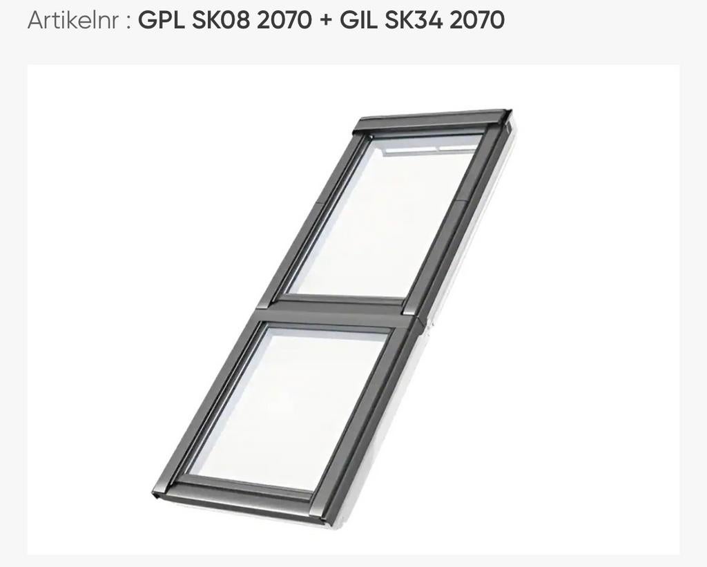 4x Velux Dakraam + gootstukken en elektrische verduistering, Ophalen, Gebruikt, 80 tot 120 cm, 120 tot 160 cm