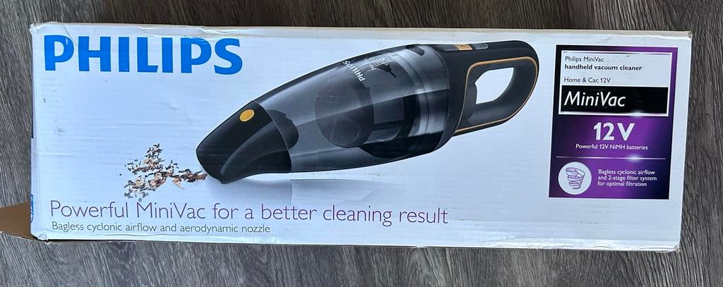 Philips MiniVac Kruimeldief 10.8V - Handig en Krachtig doos, Ophalen, Gebruikt, Kruimeldief, Minder dan 1200 watt