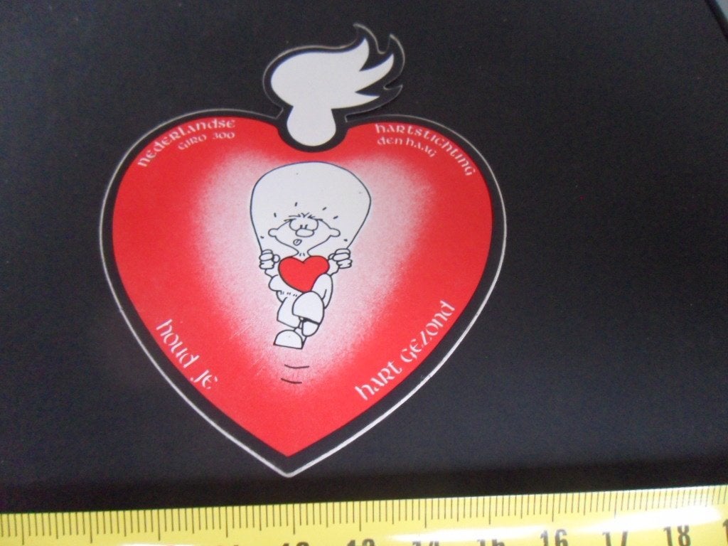 sticker Den Haag Nederlandse Hartstichting, Verzamelen, Ophalen, Zo goed als nieuw