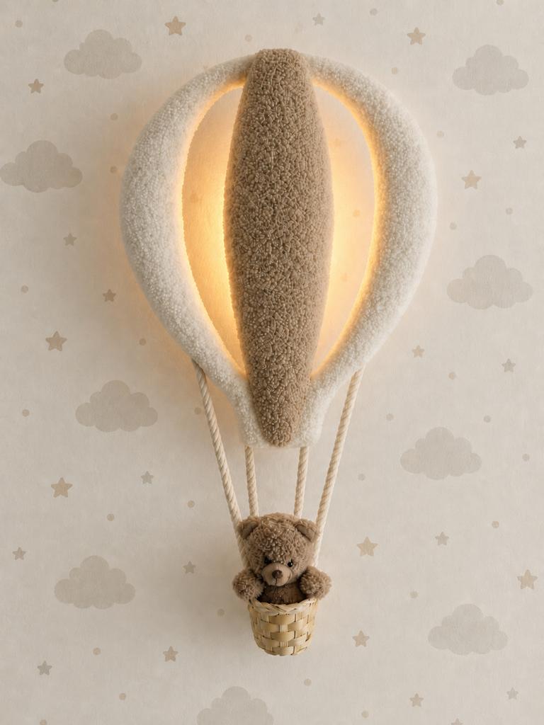 Dreamlight wandlamp luchtballon teddy beige babykamer, Draadloos, Nieuw, Ophalen of Verzenden, Wit