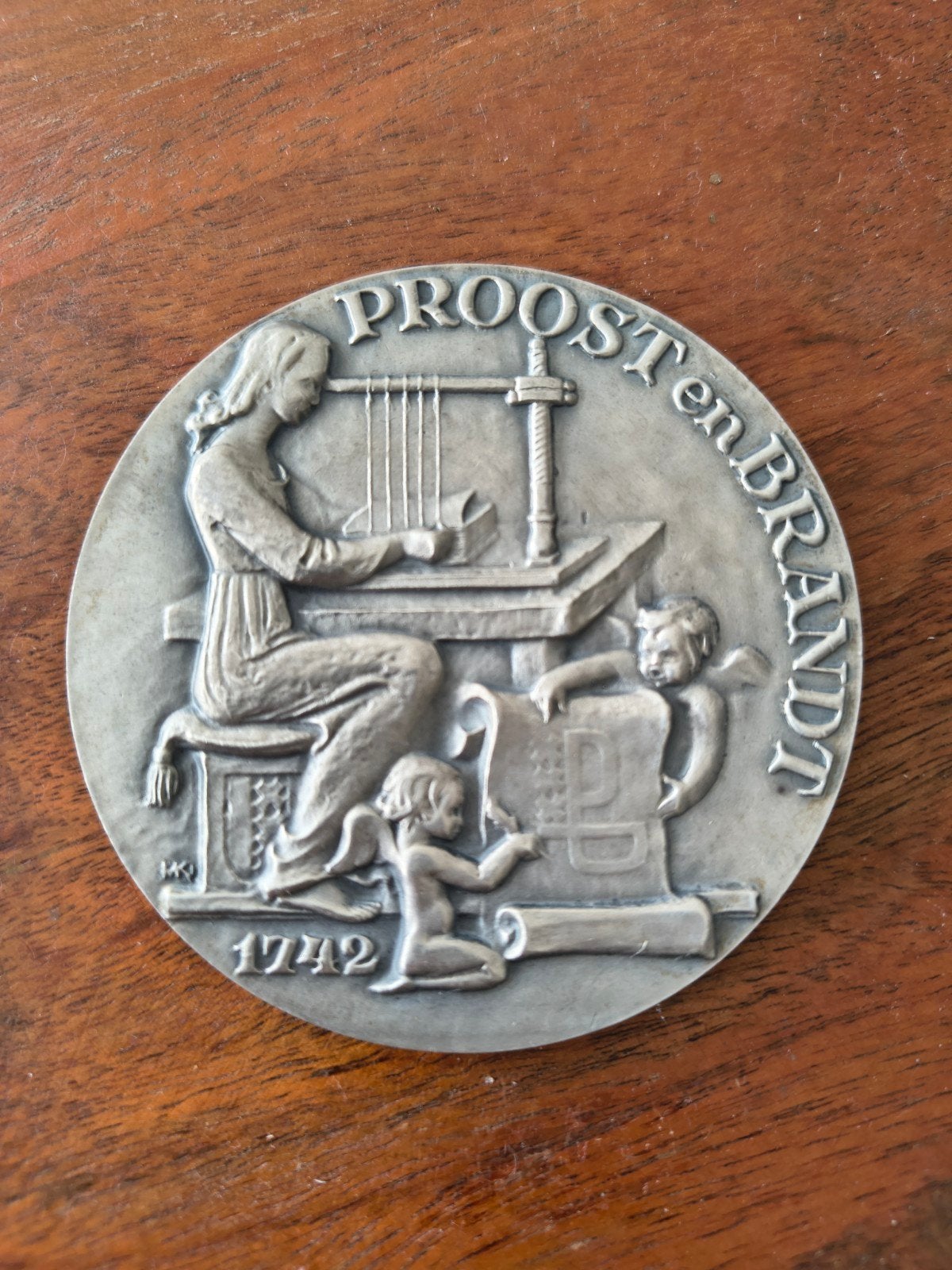 Grote zware zilveren penning, Verzenden, Zilver