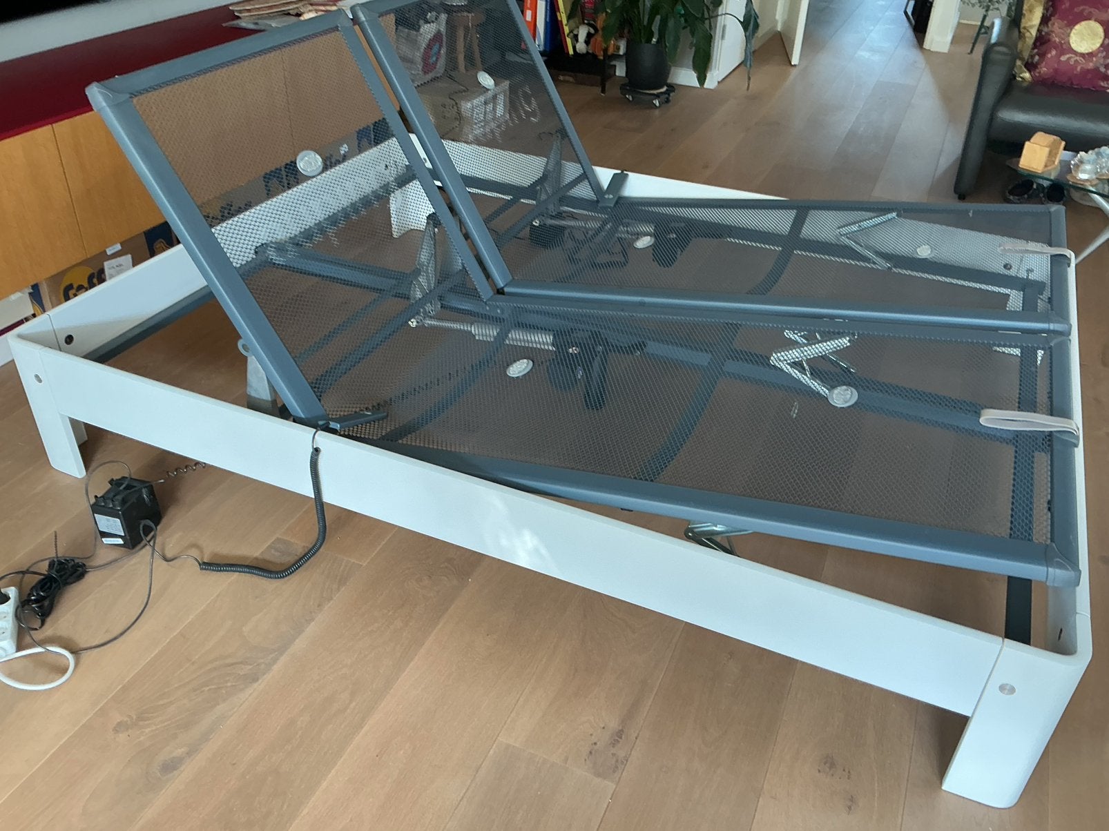 Auping 150 200  48 cm met elektrische spiralen, Ophalen, Verstelbaar, Wit, Info@auping.nl