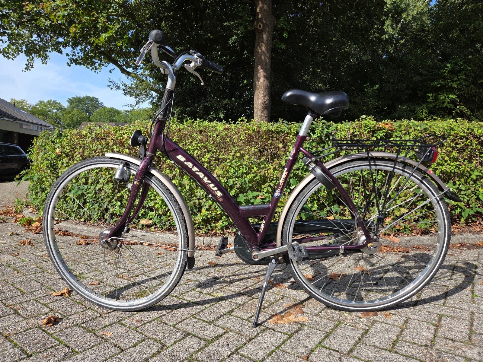 Paarse Batavus fiets met 3 versnellingen en dynamo, Fietsen en Brommers, Ophalen, Gebruikt, Batavus, Versnellingen