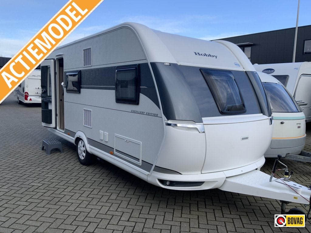 Hobby Excellent Edition 490 KMF, Caravans en Kamperen, Schokbreker, Standaardzit, Dwarsbed, Hobby