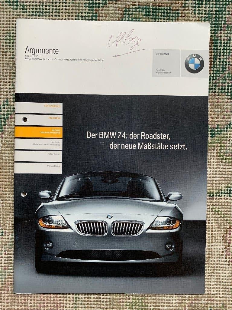 Product informatie brochure BMW Z4 roadster E85 2002 izgs, Ophalen of Verzenden, Zo goed als nieuw, BMW, BMW