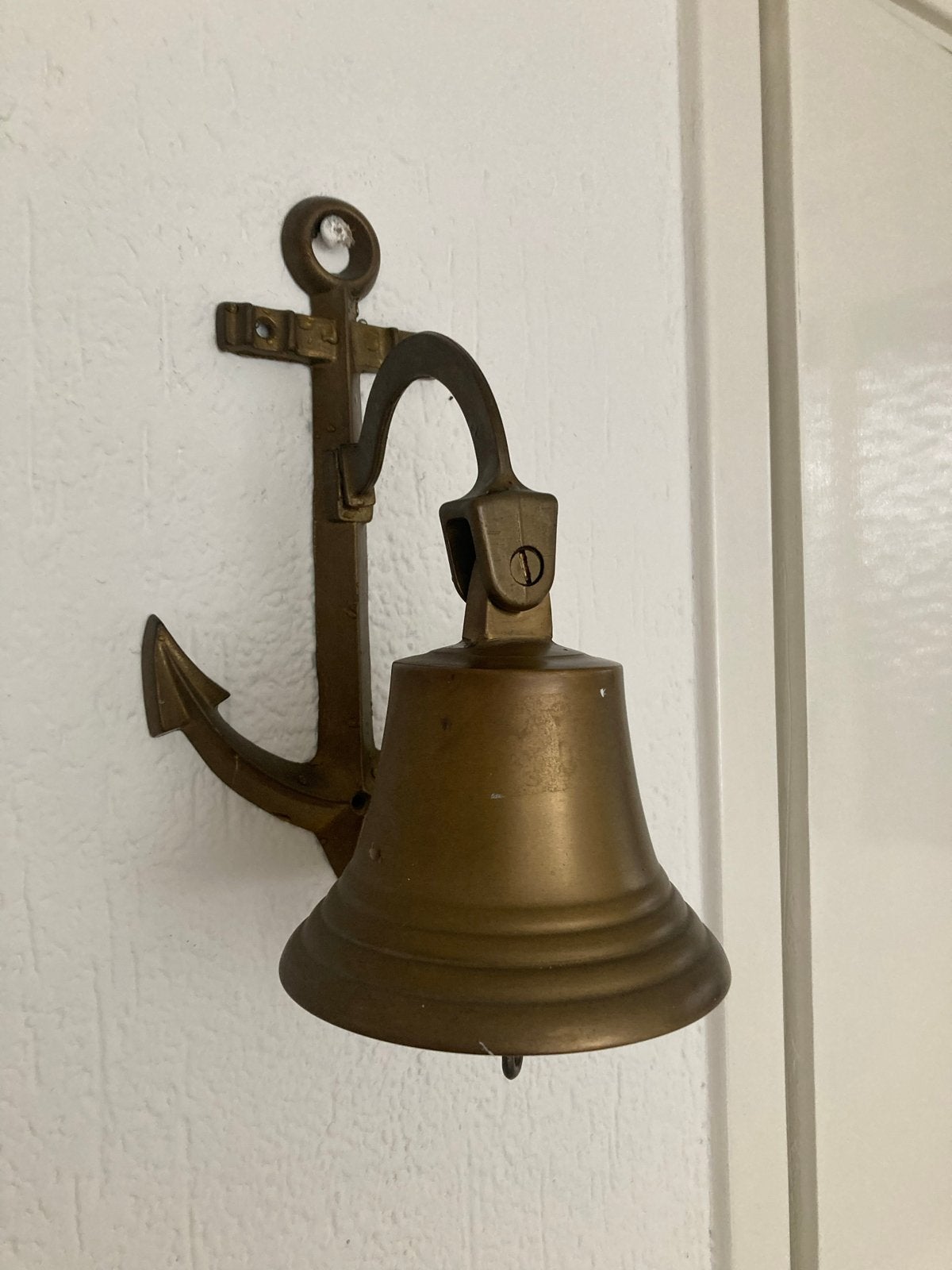 Messing Schippersbel met Anker - Maritieme Decoratie, Antiek en Kunst, Ophalen of Verzenden