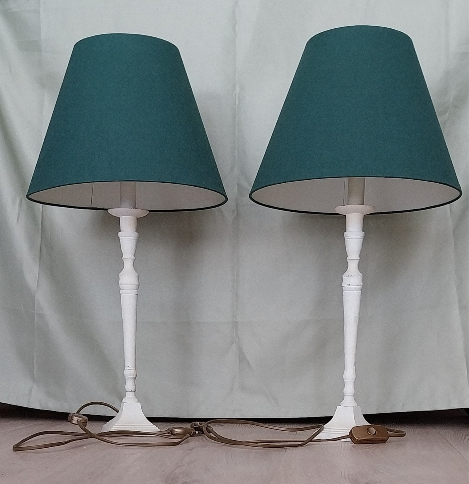 2 schemerlampen, Huis en Inrichting, Lampen | Lampenkappen, Ophalen, Zo goed als nieuw, Rond
