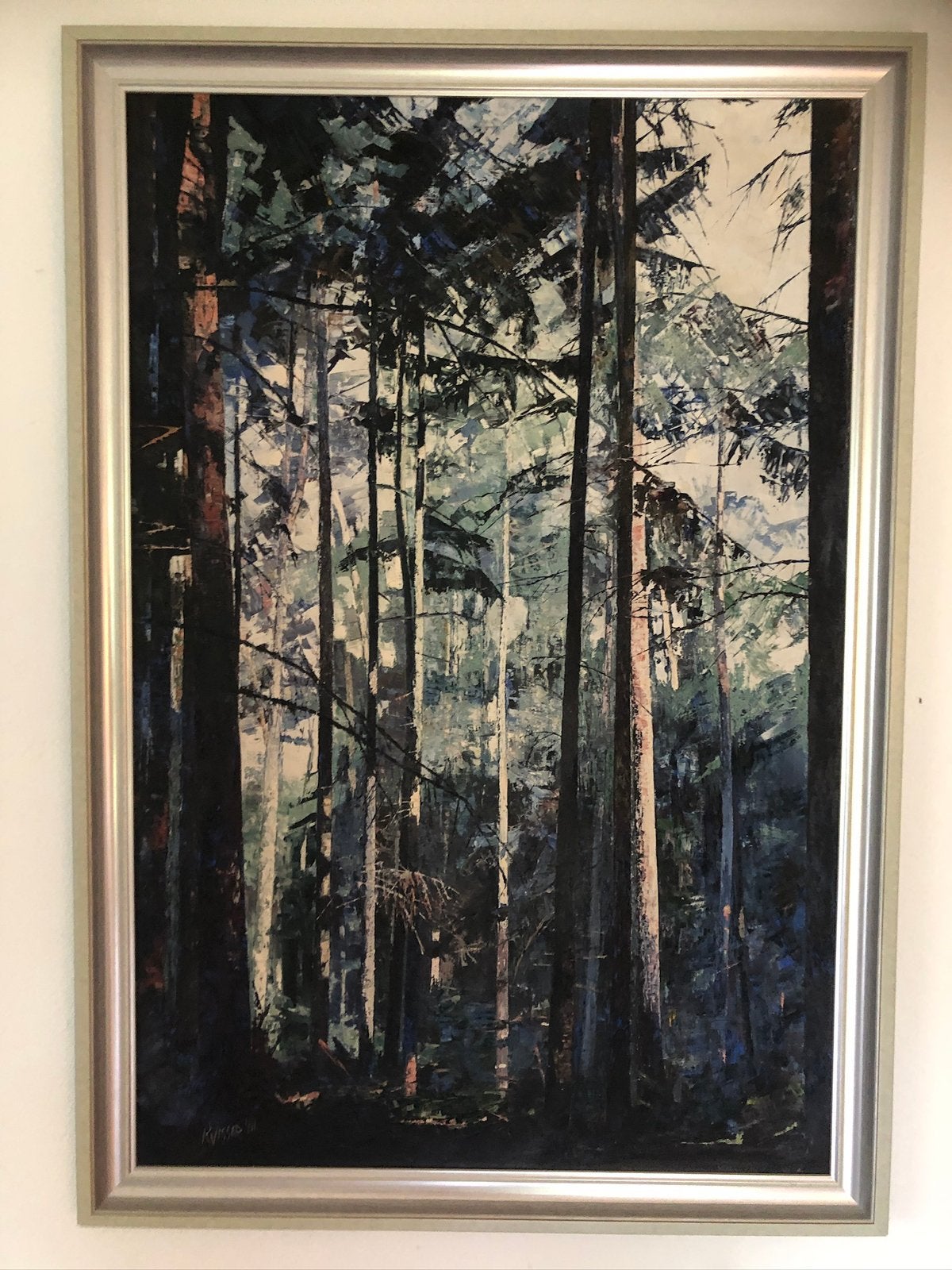 t.k.Klaas Visser Enschede bosgezicht gesign 1961 120x80cm, Antiek en Kunst, Kunst | Schilderijen | Klassiek, Ophalen