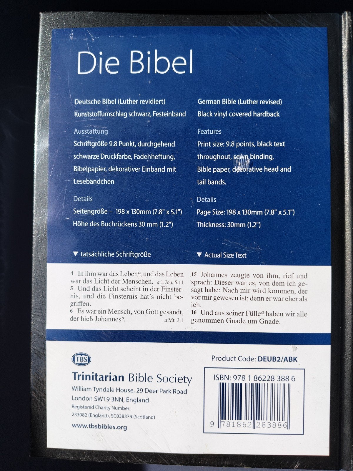 Die Bibel - Duitse Luther revisie, Zwart vinyl hardcover, Antiek en Kunst, Ophalen of Verzenden, Maarten Luther
