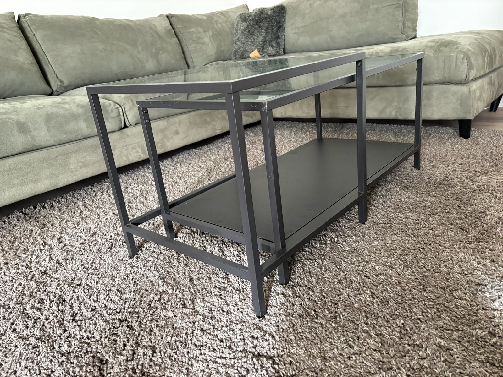 Uitschuifbare glazen salontafel❗️, Ophalen, 100 tot 150 cm, Glas, Zo goed als nieuw