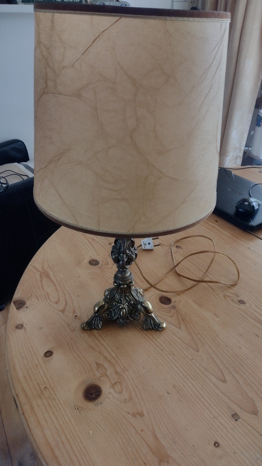 barok /Roco stijl antieke tafellamp, Ophalen of Verzenden, Rond