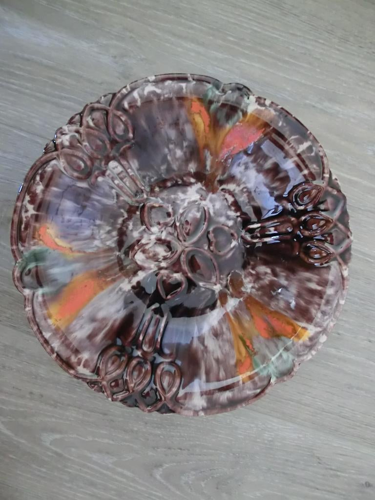 Vintage Jasba schaal - West Germany - 50's druipglazuur, Antiek en Kunst, Ophalen