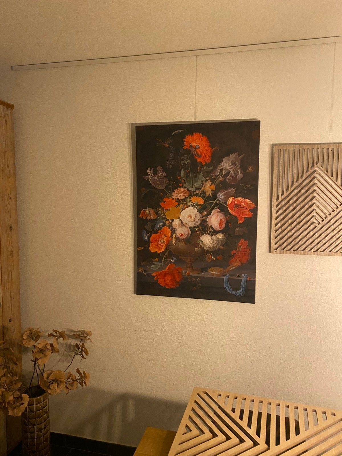 Afbeelding op canvas met bloemen, Ophalen