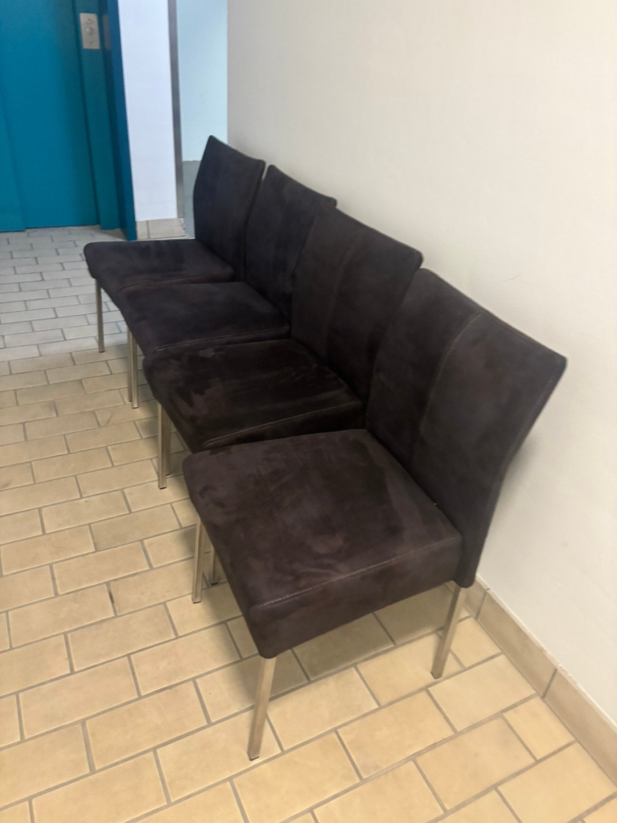Vier eetstoelen, Huis en Inrichting, Ophalen, Gebruikt, Zwart, Vier