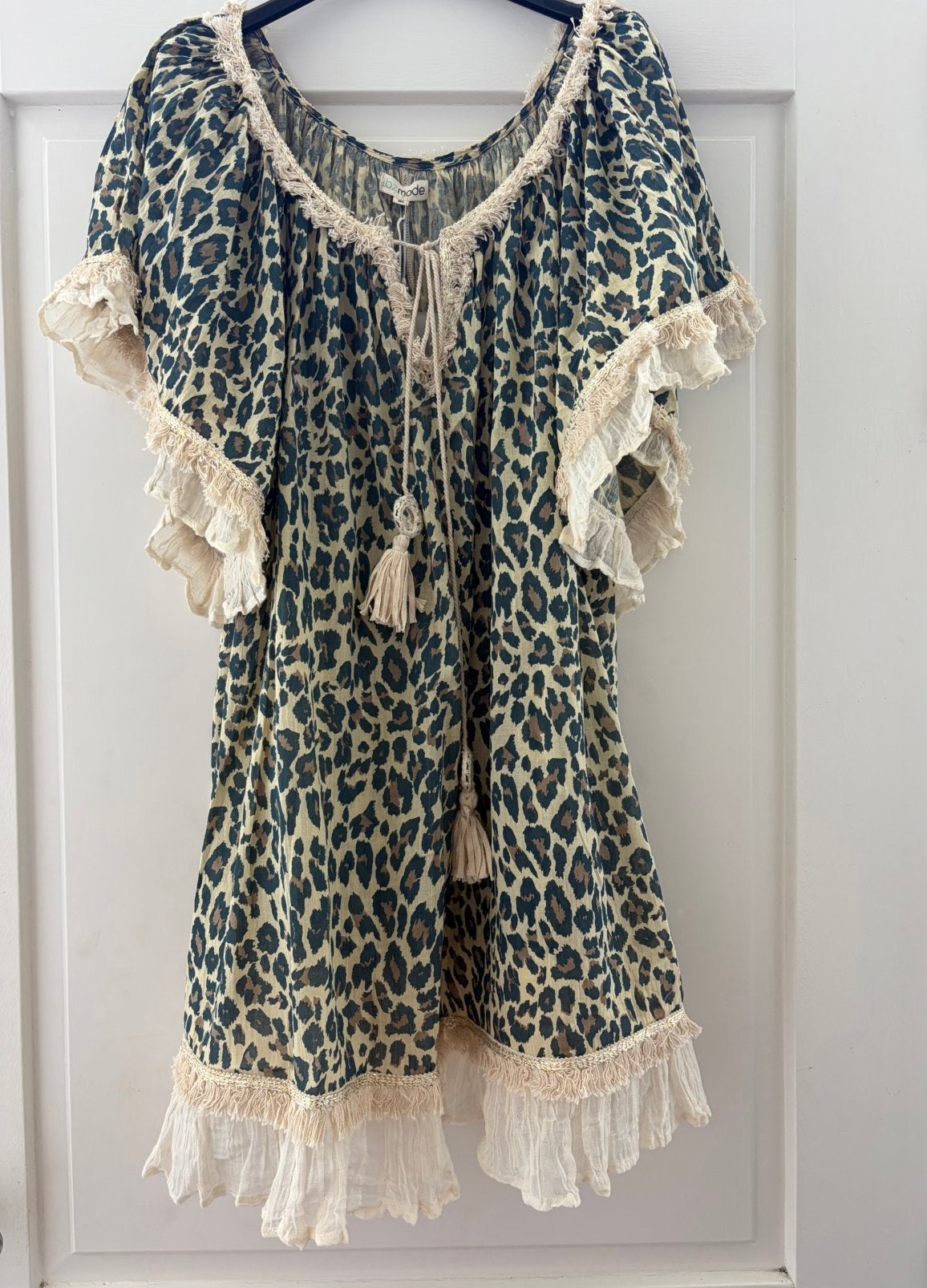 IBZ mode wijdvallende tuniekjurk leopard M/L