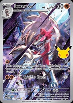 LYCANROC 138/128 - 30TH CELEBRATION, Ophalen of Verzenden, Nieuw, Losse kaart, Foil