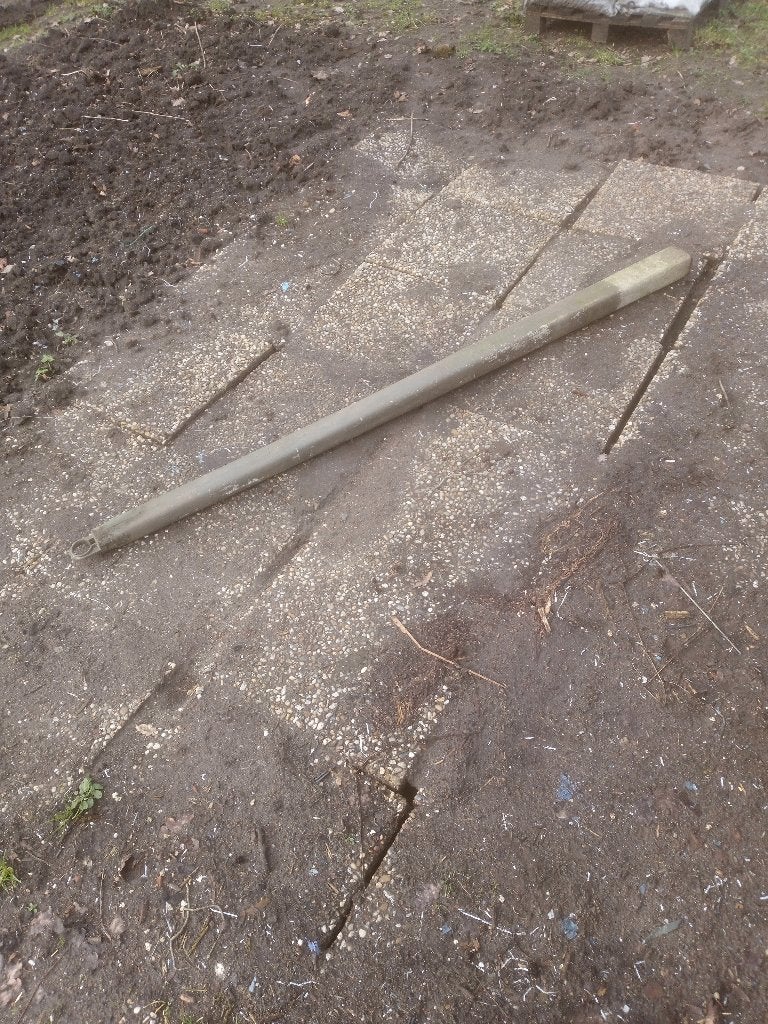 paal afrastering+ draadhouder, Ophalen, IJzer, Dubbelstaafmat hekwerk