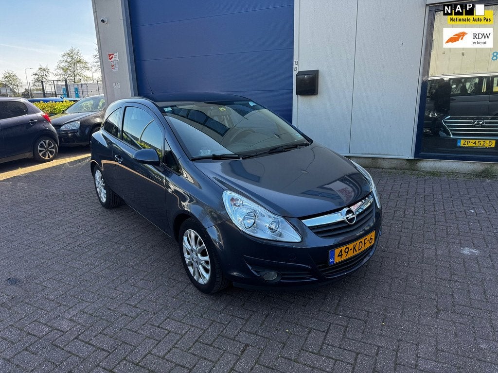 Opel Corsa 1.2-16V Enjoy, Zwart, 1229 cc, Origineel Nederlands, Bedrijf