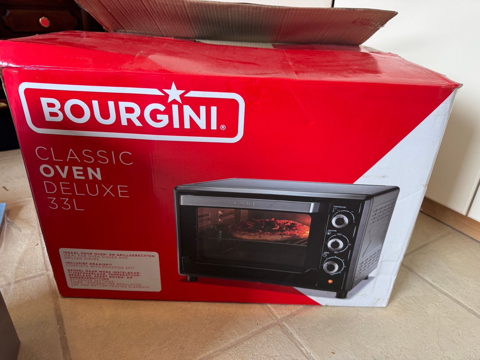Bourgini Classic Oven Deluxe 33L - Nieuw in verpakking, Ophalen, Minder dan 45 cm, Overige merken, Oven