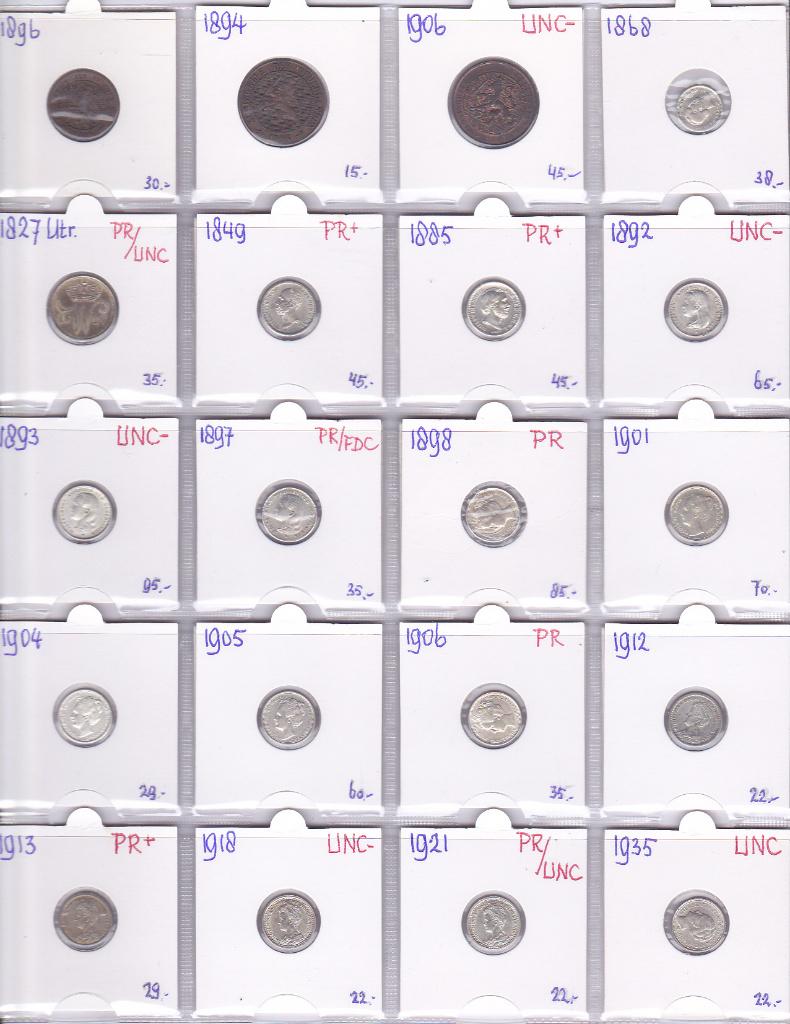 Coll. van 20 munten Willem 1/2/3/Wilh. van 844 voor 695 euro, Postzegels en Munten, Munten | Nederland, Ophalen of Verzenden, Koningin Wilhelmina