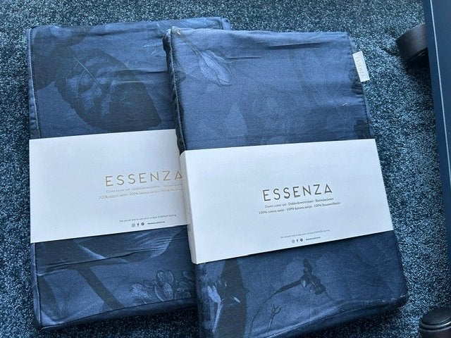 Essenza Dekbedovertrek 140/200 100% Satijn Katoen, Blauw, Essenza, Dekbedovertrek, Katoen