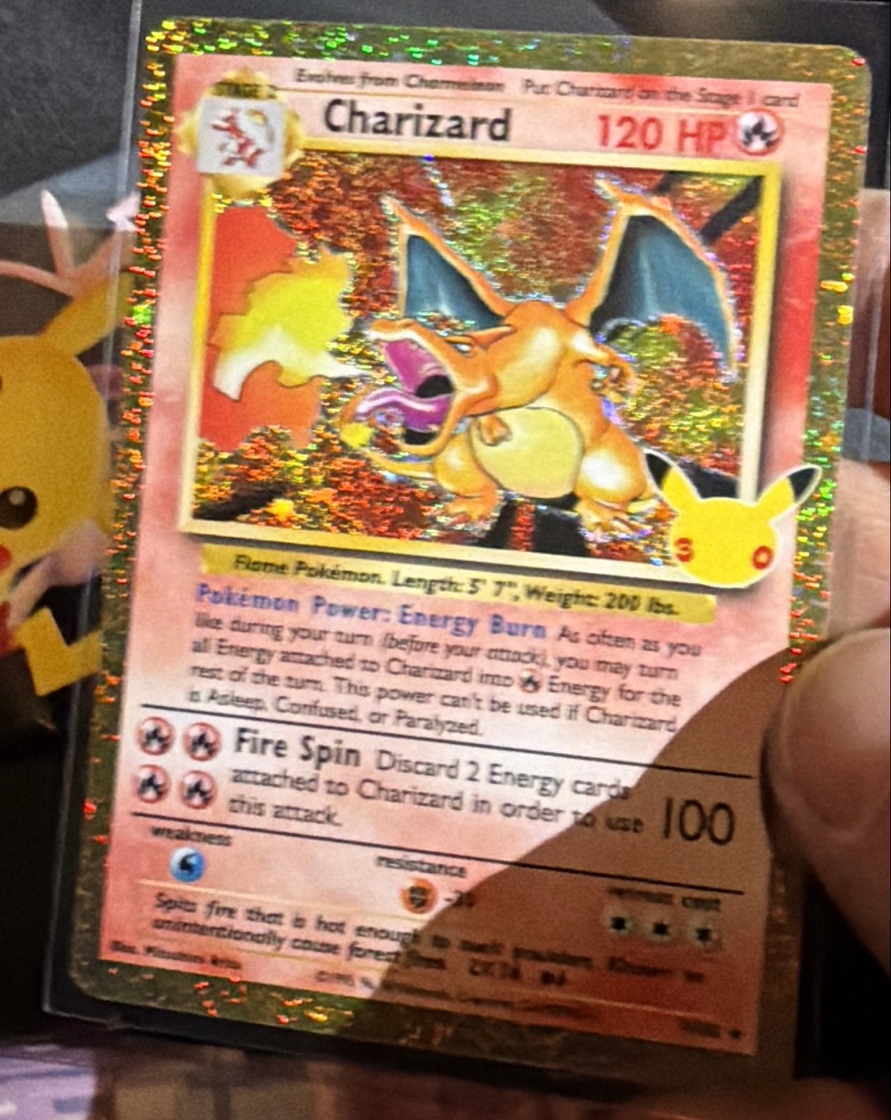 Pokémon Charizard Celebrations 30th Anniversary Kaart, Ophalen of Verzenden, Zo goed als nieuw, Losse kaart, Foil