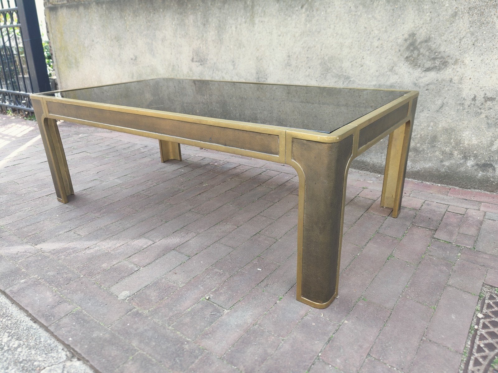 Peter Van Heeck Brutalist Solid Cast Bronze salonTable, Ophalen, Gebruikt, Mid century, 100 tot 150 cm