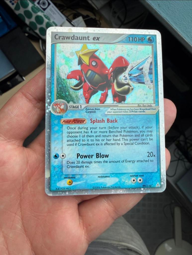 (NEW) Original Vintage Crawdaunt EX Holo - Mint, Ophalen of Verzenden, Nieuw, Losse kaart, Foil