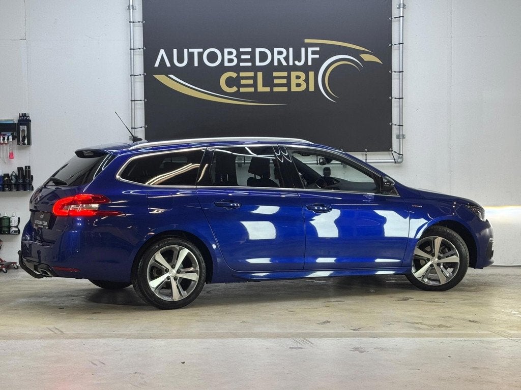 Peugeot 308 SW 1.2 PureTech GT-line 2018 BLAUW CARPLAY|DHOEK, Auto's, Peugeot, Gebruikt, 1199 cc, Blauw, 630 kg