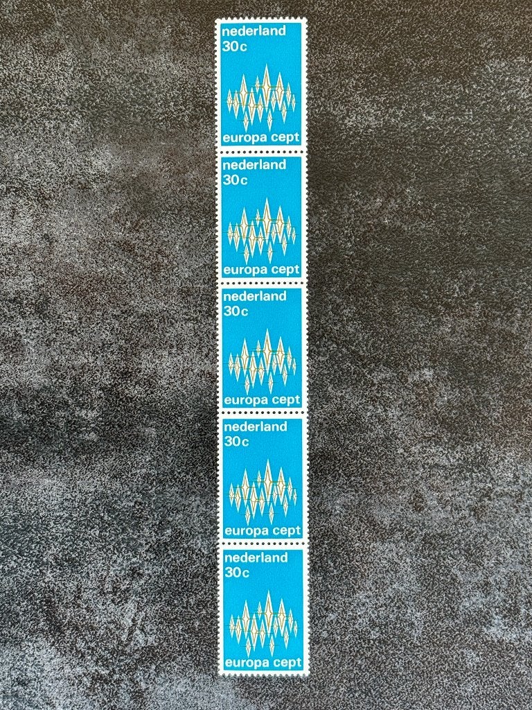 1972 Rolzegels strip van 5: 1007R Europa, Ophalen of Verzenden, Na 1940, Postfris