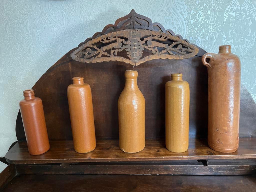 Set van 5 Antieke Kruiken - Diverse Maten en Tinten, Ophalen
