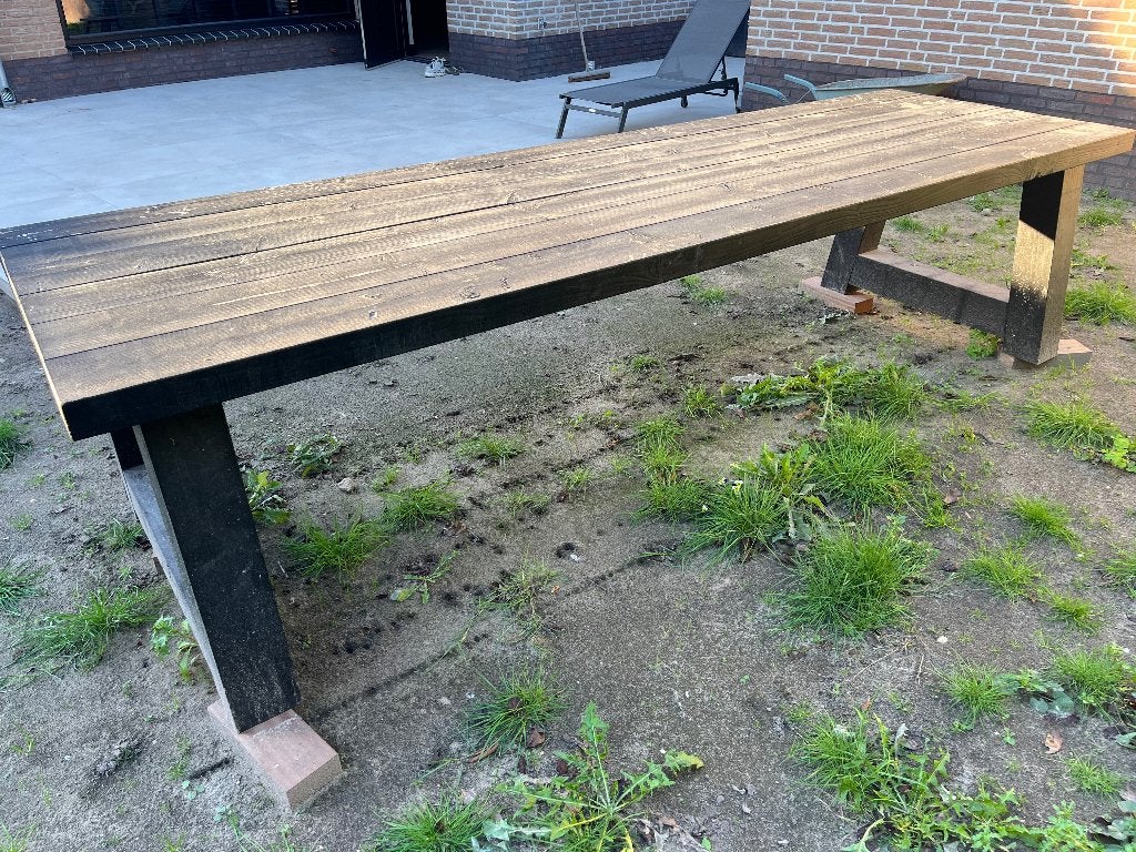 Buitentafel, Tuin en Terras, Ophalen, Gebruikt, Rechthoekig, Hout