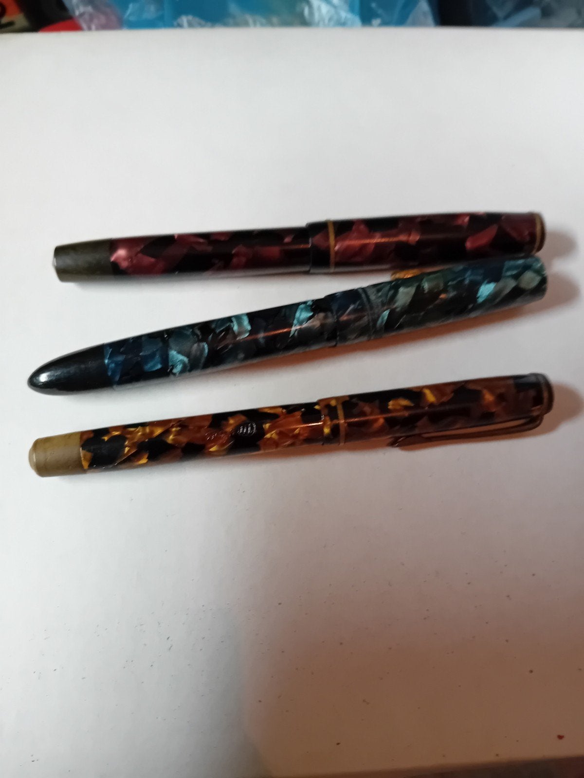 2 x merlin en 1 x USA 14 karaat gouden tip jaren 40/50, Ophalen of Verzenden, Gebruikt, Vulpen, Overige merken