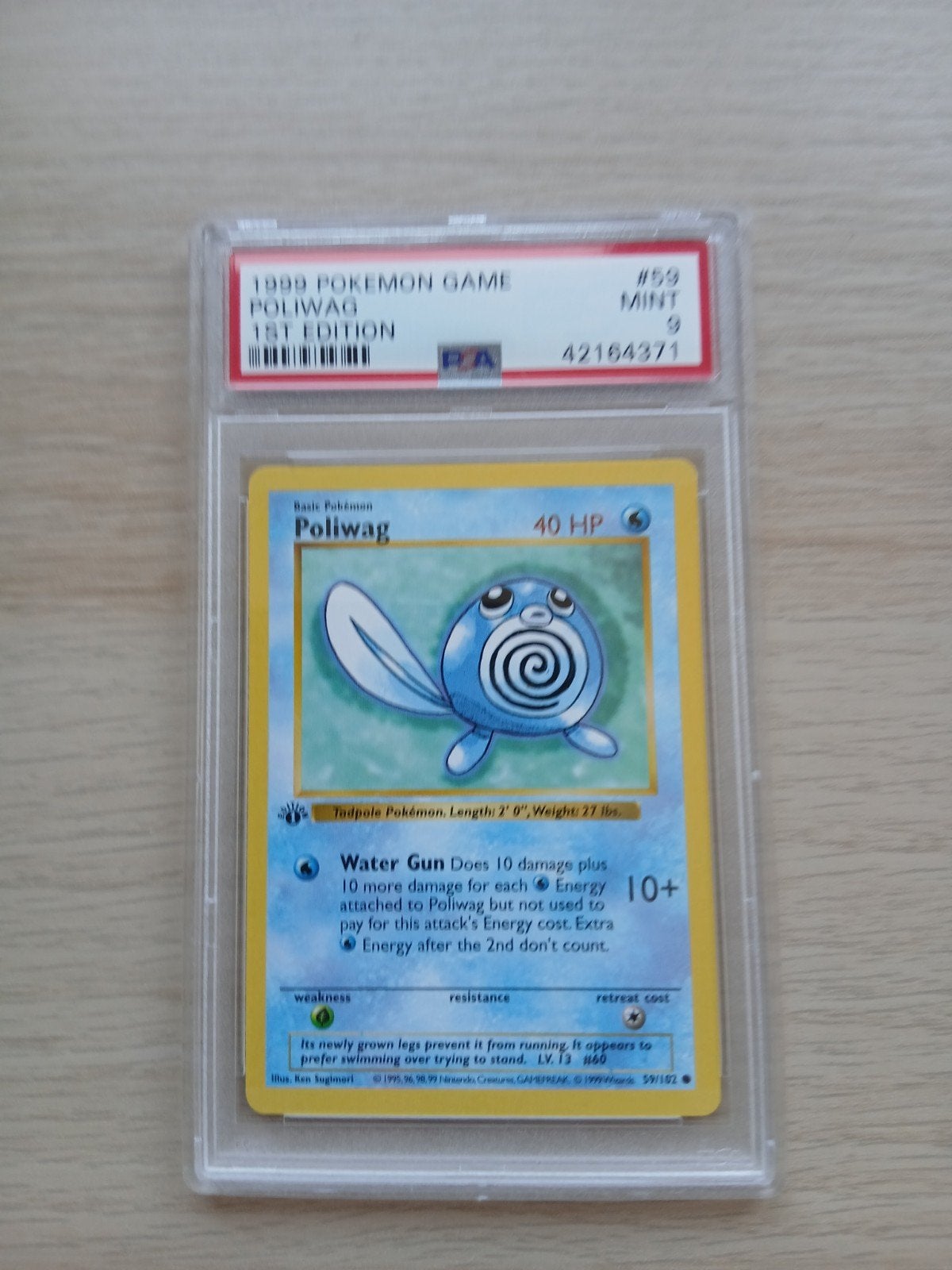 Poliwag psa 9 1st editie, Ophalen of Verzenden, Zo goed als nieuw