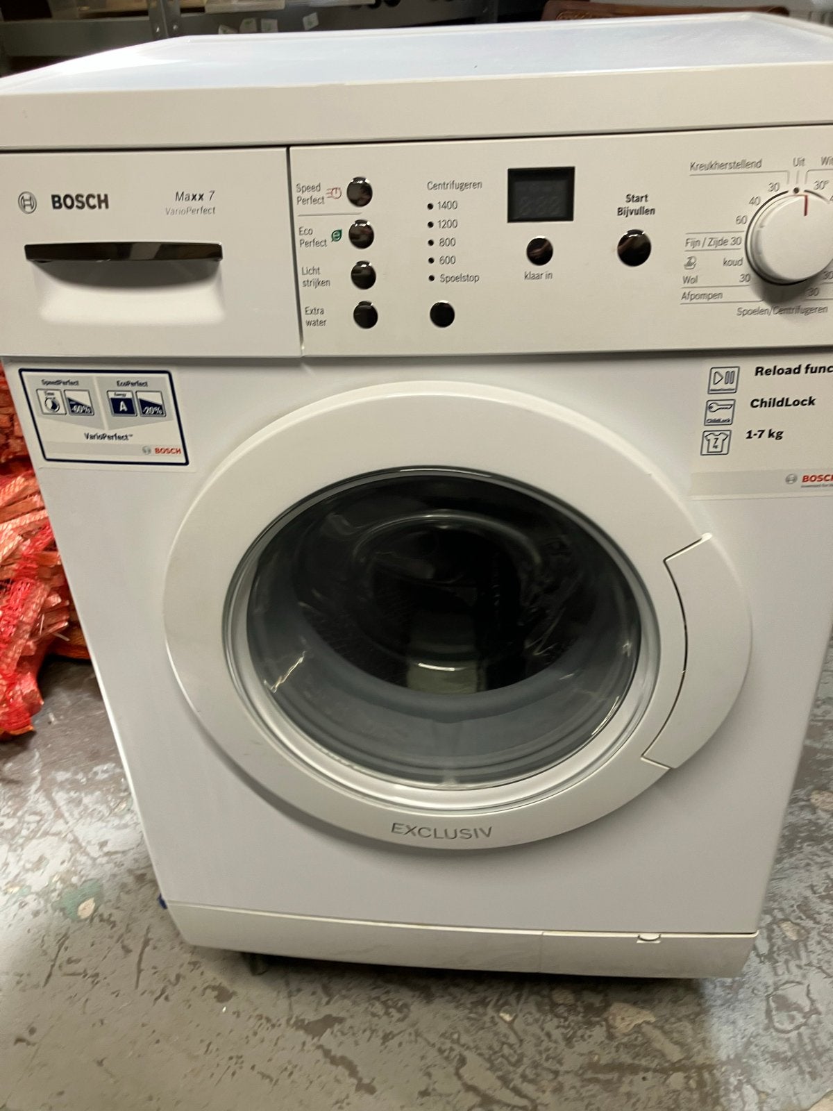 Bosch Maxx 7 VarioPerfect Wasmachine - 7 kg, 1400 toeren, Ophalen, Gebruikt, 85 tot 90 cm, 1200 tot 1600 toeren