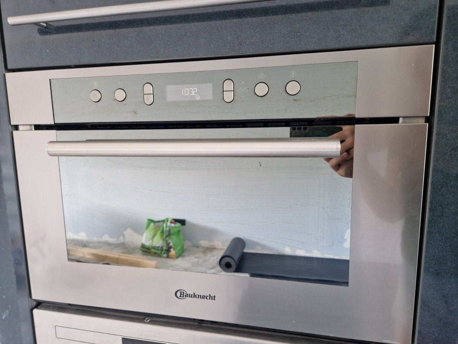 Bauknecht inbouw combimagnetron – 31 liter – RVS, Ophalen, Gebruikt, Magnetron, Inbouw