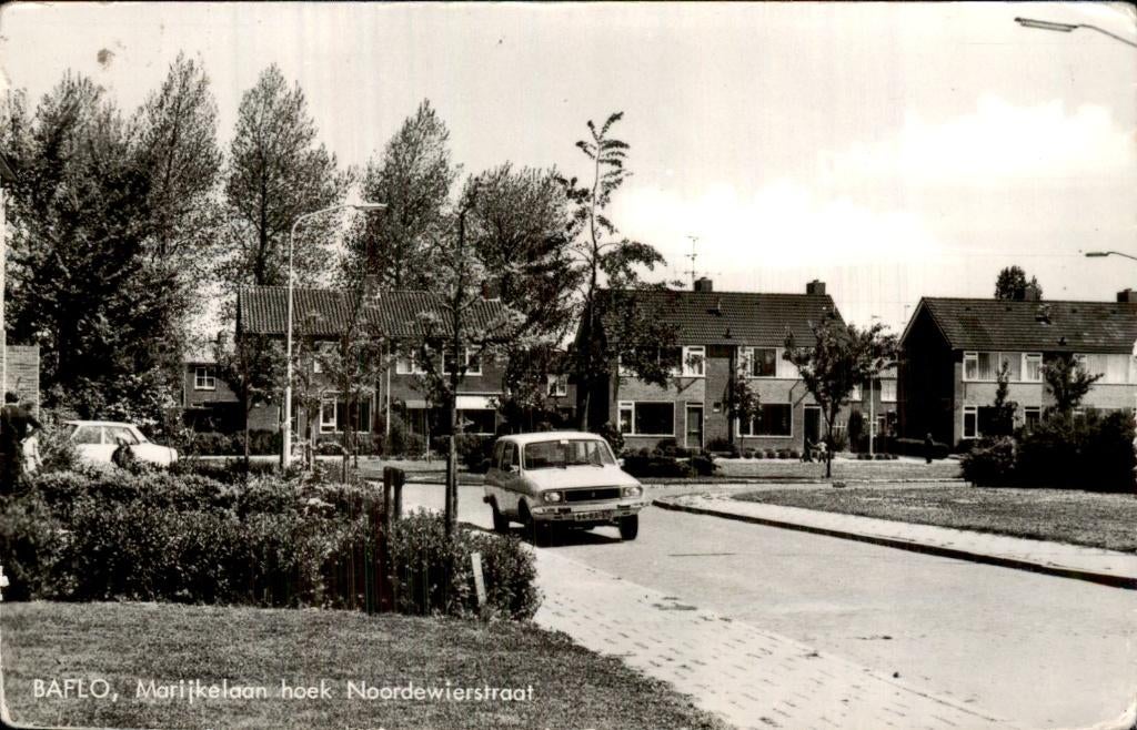 Baflo - Marijkelaan - hoek Noordewierstraat, Verzamelen, Ophalen of Verzenden, 1960 tot 1980, Ongelopen, Groningen