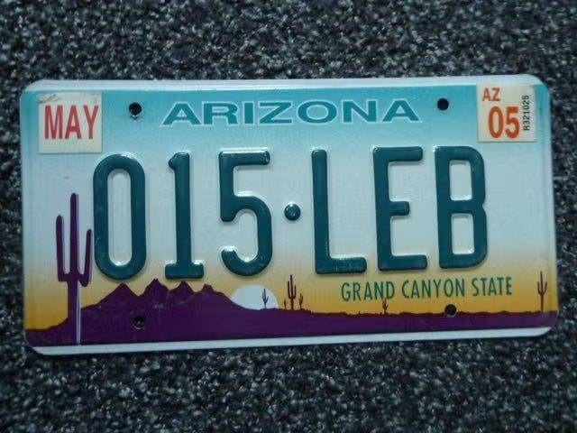 Kentekenplaat licenseplate Arizona Reliëf no. 1 USA, Verzenden, Gebruikt, Auto's