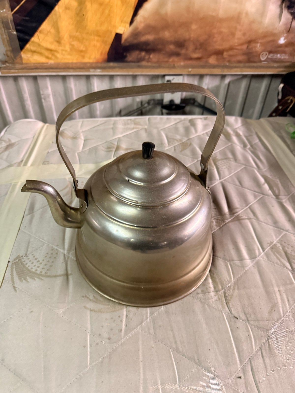Vintage Tinnen Theeketel - Klassiek Design, Ophalen of Verzenden