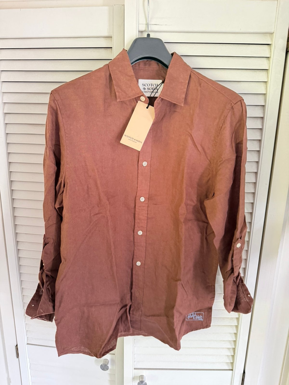 Nieuw Scotch&Soda heren linnen overhemd S, Ophalen of Verzenden, Nieuw, Blauw