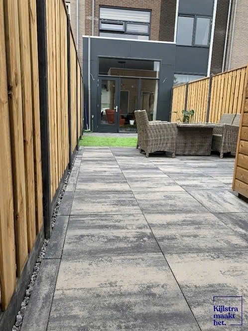 Terrastegel, H20 Comfort square nero grey 60x60x4, Nieuw, Ophalen of Verzenden, 10 m² of meer, Beton