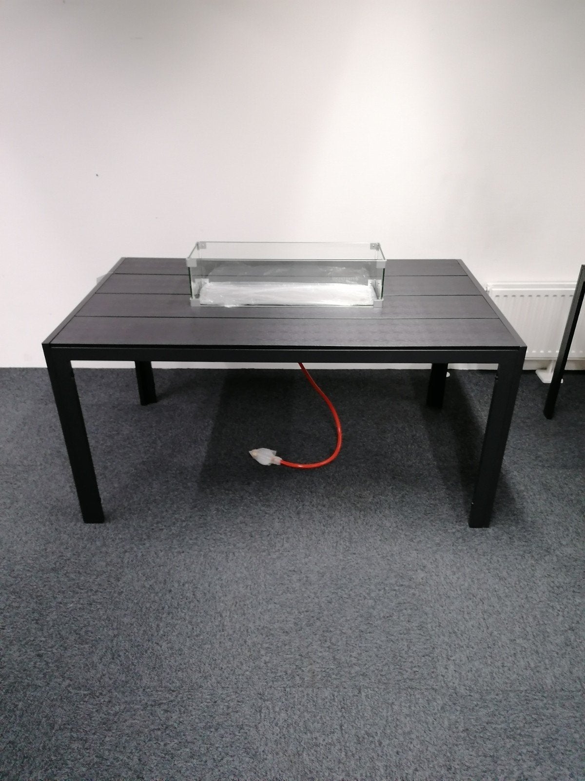 Vuurtafel-Eettafels met RVS brander, glasombouw & afdekplaat, Ophalen, Nieuw