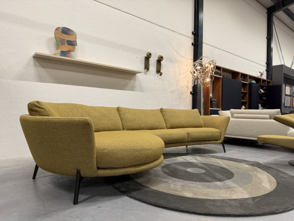 Nieuw Leolux Rego Hoekbank Mondo Geel stof Design Bank, Leolux, Info@leolux.nl, Hoekbank, Ophalen of Verzenden