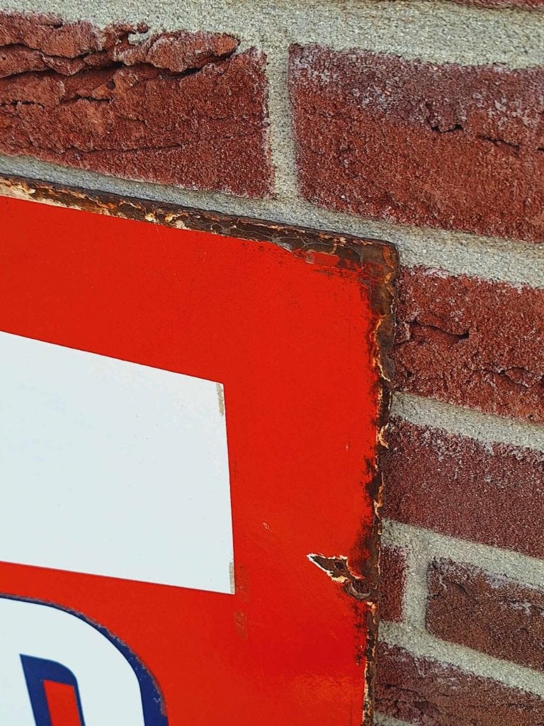 XXL dubbelzijdig emaille bord Star Leopold pils🍺, Verzamelen, Ophalen, Reclamebord, Gebruikt, .