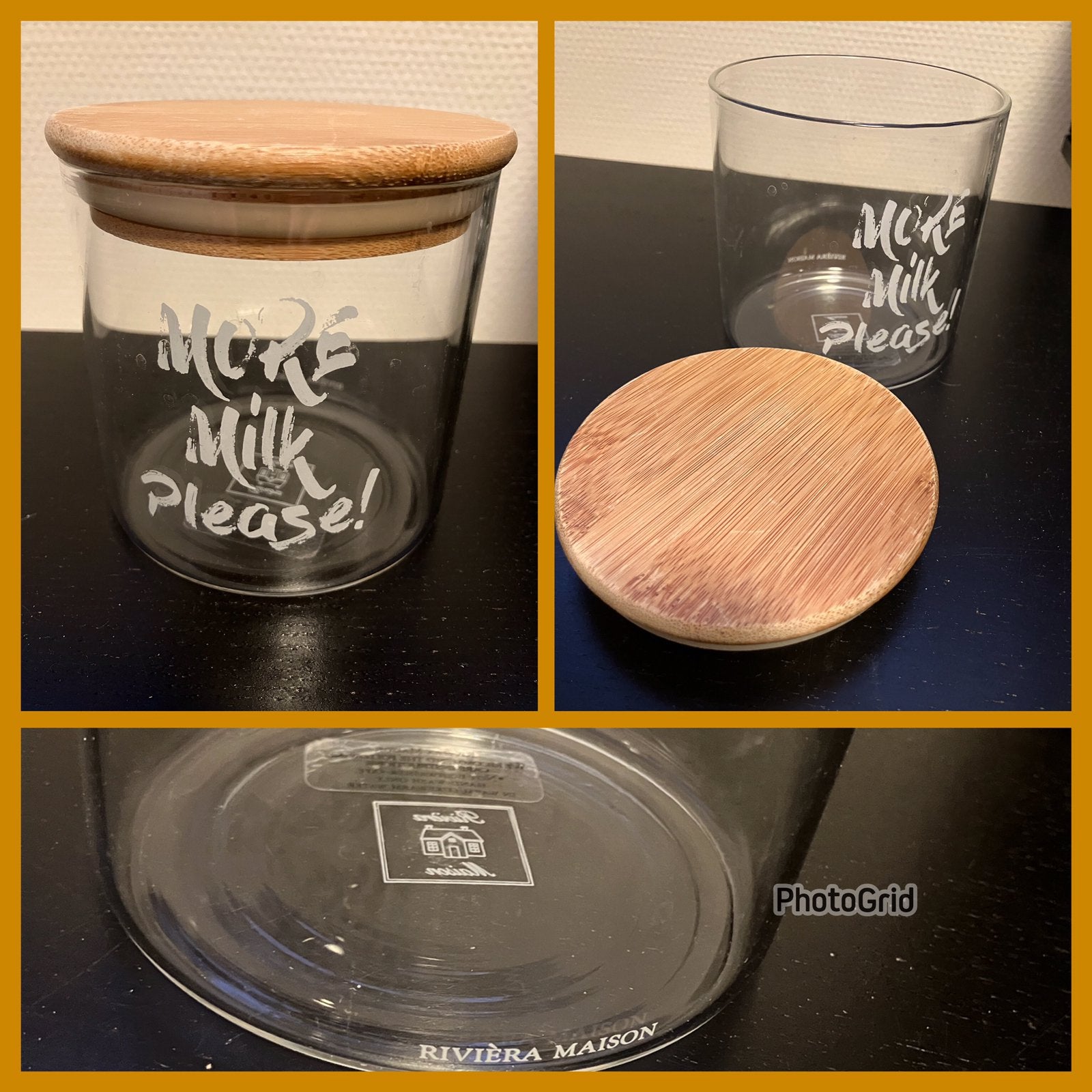 Z.g.a.n/glazen voorraadpot koffiemelk/Rivièra maison, Glas, Ophalen of Verzenden, Zo goed als nieuw, Voorraadpot