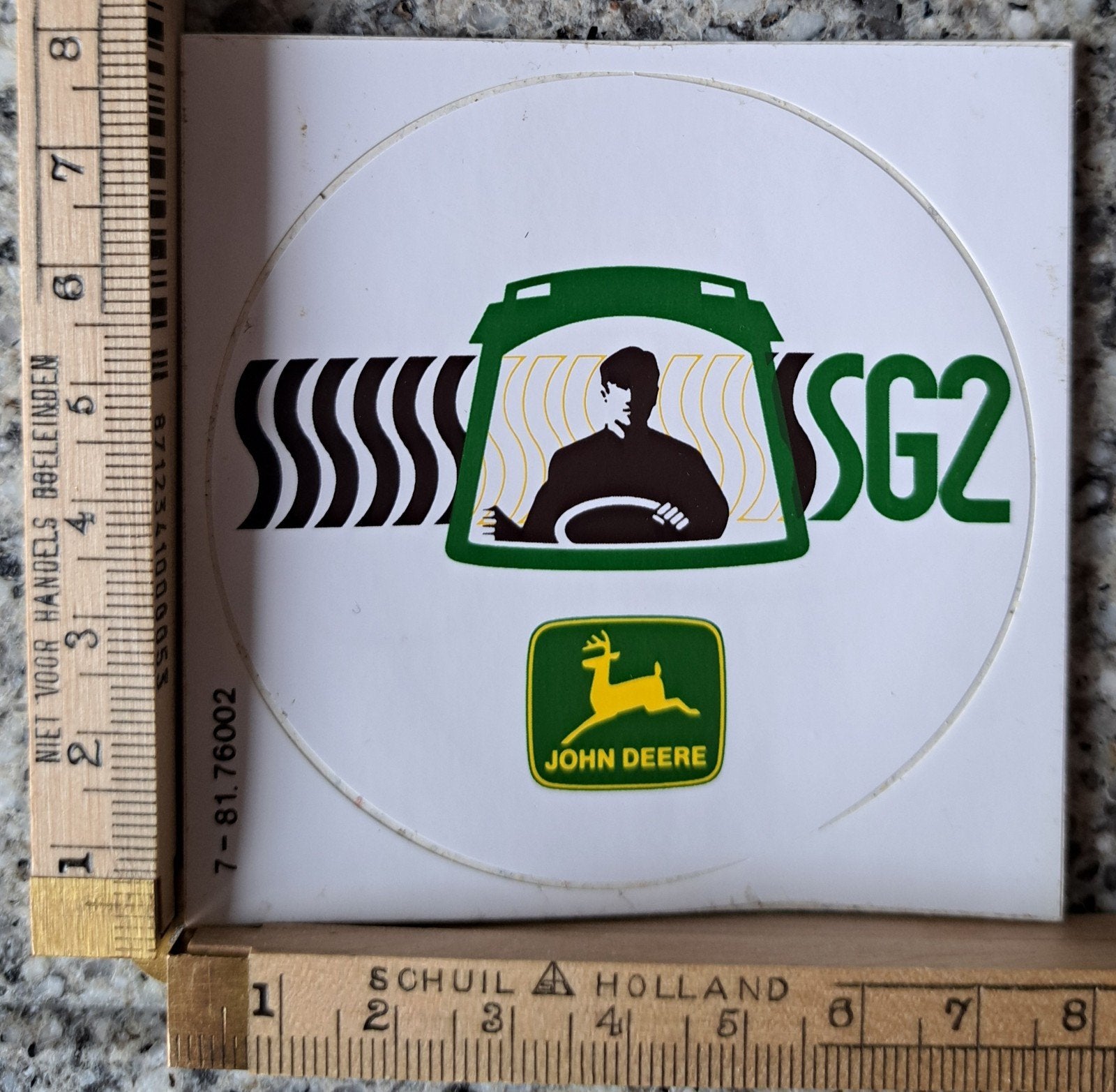 Vintage sticker John Deere tractor trekker logo merk, Ophalen of Verzenden, Zo goed als nieuw, Merk